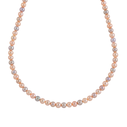 Peach and black Pearl Necklace Set