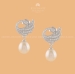 Pearl studs With Gleaming Cz