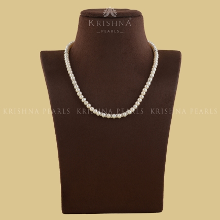 Single Line White Pearl Necklace