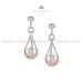 Fancy Silver Pearl Drop Earrings