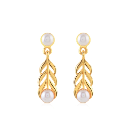 Stylish Gold Coated Pearl Dangler Earrings