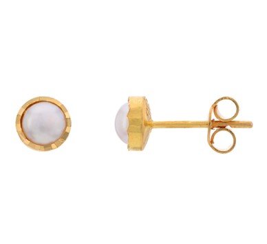 Pearl Halo Studs | GTWPS12P