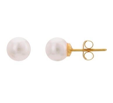 Classic Gold Pearl Studs | GTSSS02P