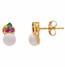 Emerald+Ruby Gold Pearl Studs | GTPS292P