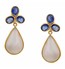 Blue Sapphire & Mother Of Pearl Drop Hanging Earrings