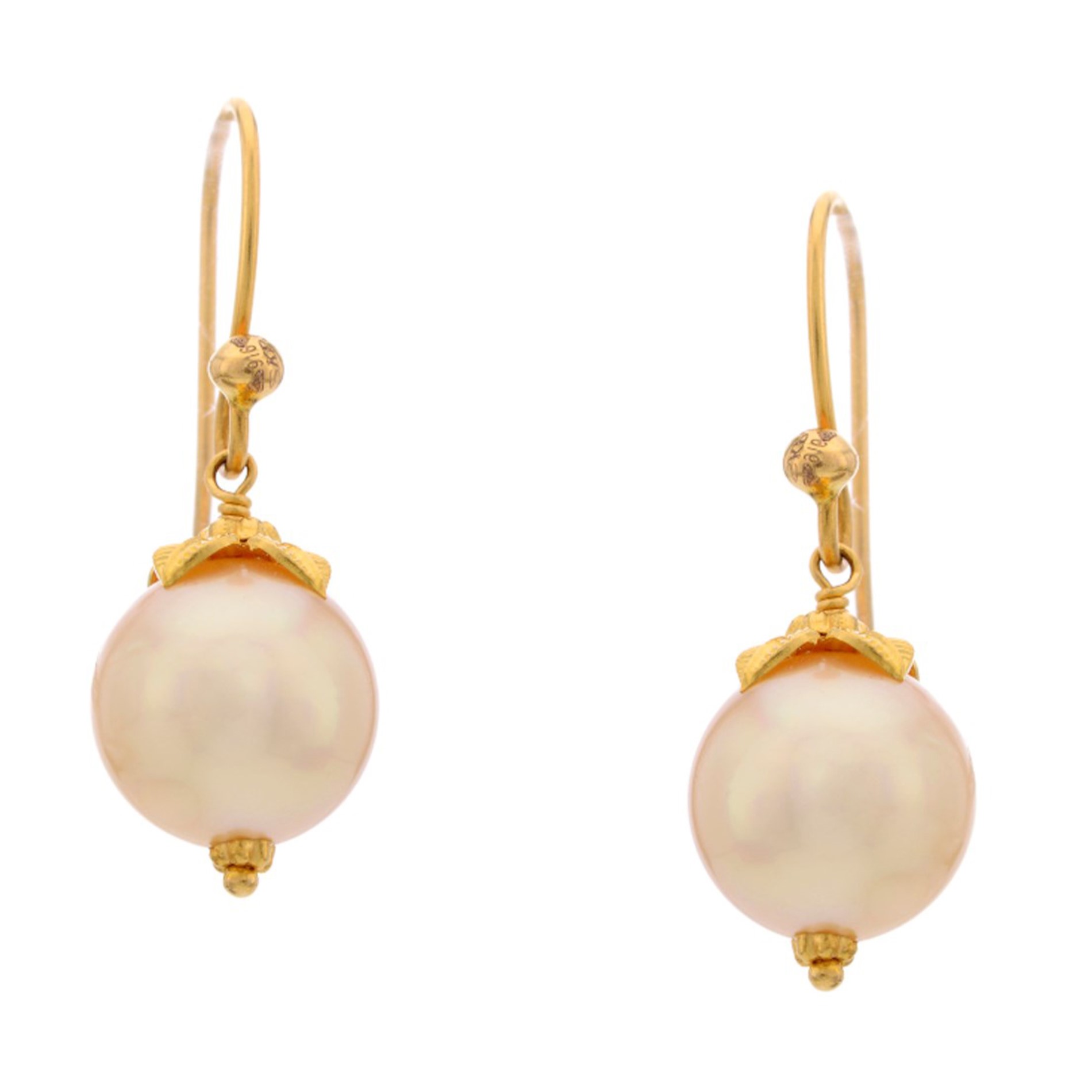 Buy round shaped Pearl Hanging Earrings online