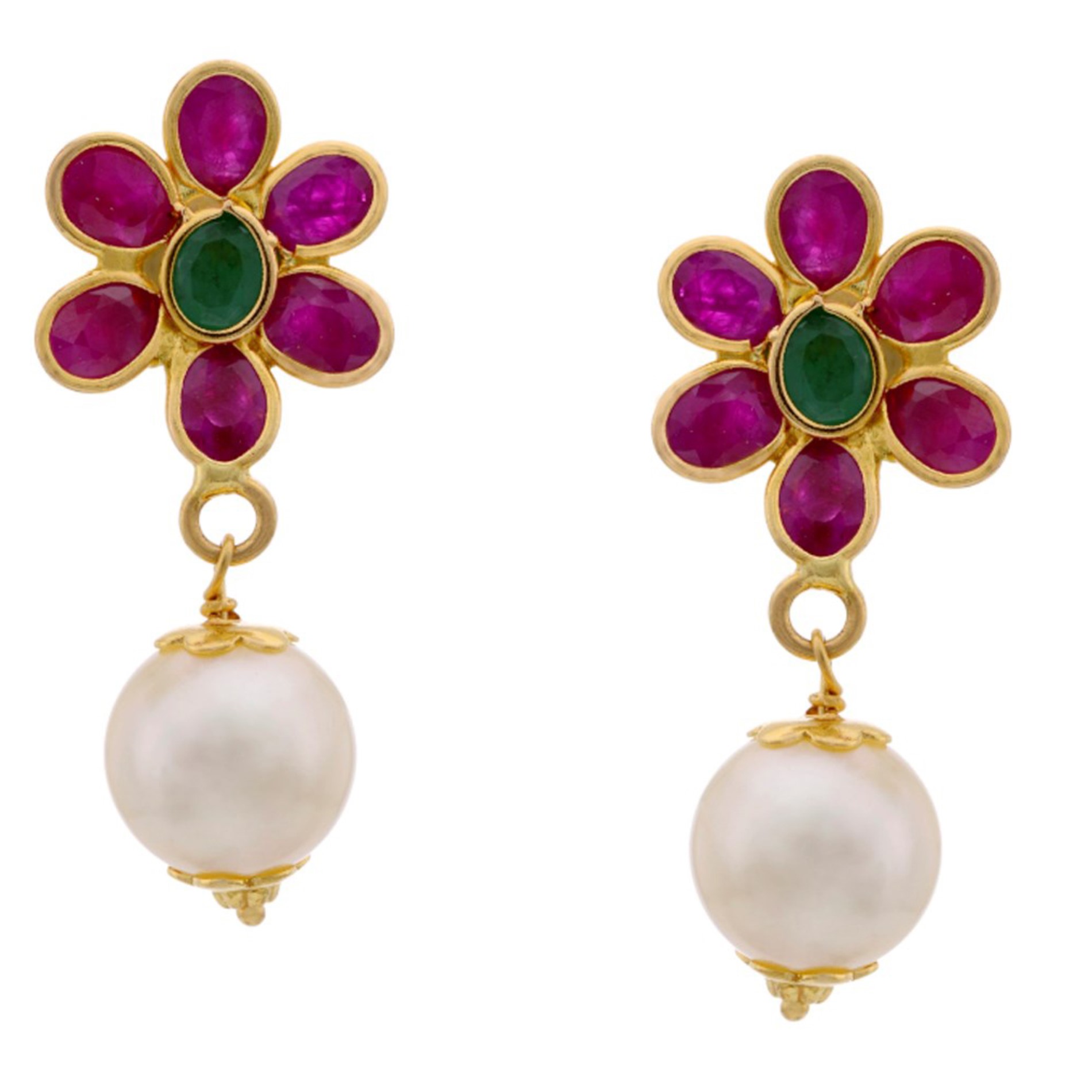 Pearl Earrings | Contemporary Design | Gold Plated 925 Silver