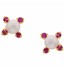 Ruby & Pearl  Earrings in Flower Pattern