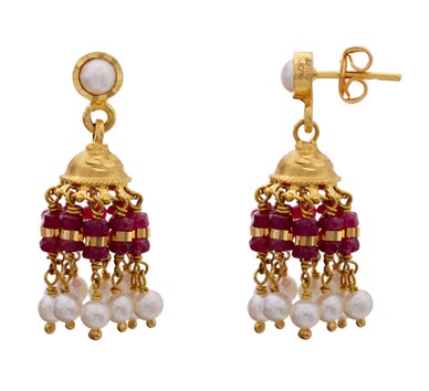 Gold Pearl Small  Jhumkas | GTJH765P