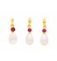 Ruby & Pearl Pear Drop Earrings & Pendant