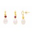 Ruby & Pearl Pear Drop Earrings & Pendant