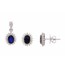 Blue Sapphire & Diamond Sunlit Earrings & Pendant