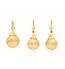 Classic Golden Pearl Umbrella Drop Earrings & Pendant Set