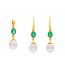 Pearl & Emerald Hanging Earrings & Pendant