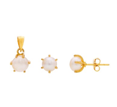 Pearl Sun Rays Studs & Pendant