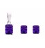 Bold Amethyst Stud Earrings & Pendant