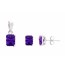 Bold Amethyst Stud Earrings & Pendant