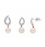 Pearl & Diamond Hanging Moon Faces Earrings & Pendant