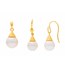 Simple Pearl Umbrella Drop Earrings & Pendant