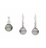 Simple Grey Pearl Drop Earrings & Pendant Set