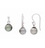 Simple Grey Pearl Drop Earrings & Pendant Set