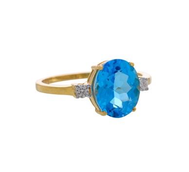 Blue Topaz Berry Finger Ring