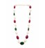 Ruby, Emerald & Pearl Beaded Necklace