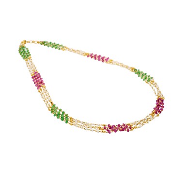 Multi-Strand Ruby, Emerald & Pearl Strings