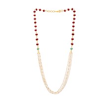 Pearl, Ruby & Emerald Beaded Multi-Strand Necklace