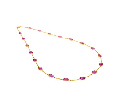 Classic Ruby Pebble Necklace