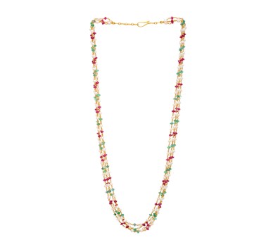 Ruby, Emerald & Pearl Necklace