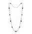 Double Stranded Ruby, Emerald & Pearl Pebble Necklace