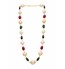 Ruby, Emerald & Pearl Beaded Necklace with Blue Sapphire