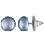 Grey Button Pearl Stud Earrings