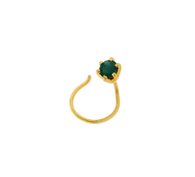 Twisted Emerald Nose Pin