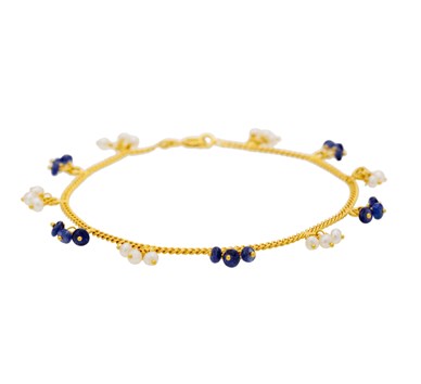 Pearl & Sapphire Beed Bracelet