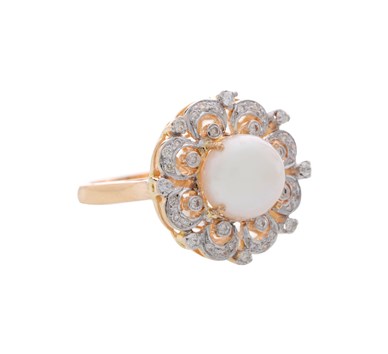 Pearl & Diamonds Statement Finger Ring