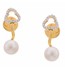 Pearl & Diamond Gold Hanging Earrings