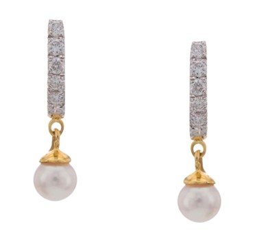 Pearl & Diamond Baali Earrings