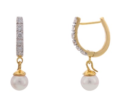 Pearl & Diamond Baali Earrings