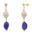 Pearl & Tanzanite Stone Hanging Earrings