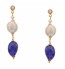 Pearl & Tanzanite Stone Hanging Earrings
