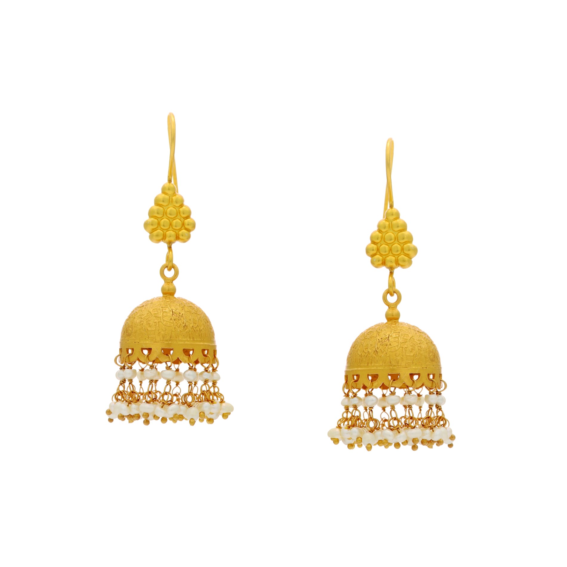 Buy White Pearl Hanging Earrings online from Krishna Pearls
