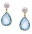 Pearl & Blue Topaz Drop Earrings