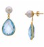 Pearl & Blue Topaz Drop Earrings