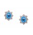 Blue Topaz & Diamonds Studs Earrings