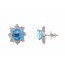 Blue Topaz & Diamonds Studs Earrings