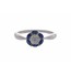 Blue Sapphire & Diamonds Floral Finger Ring