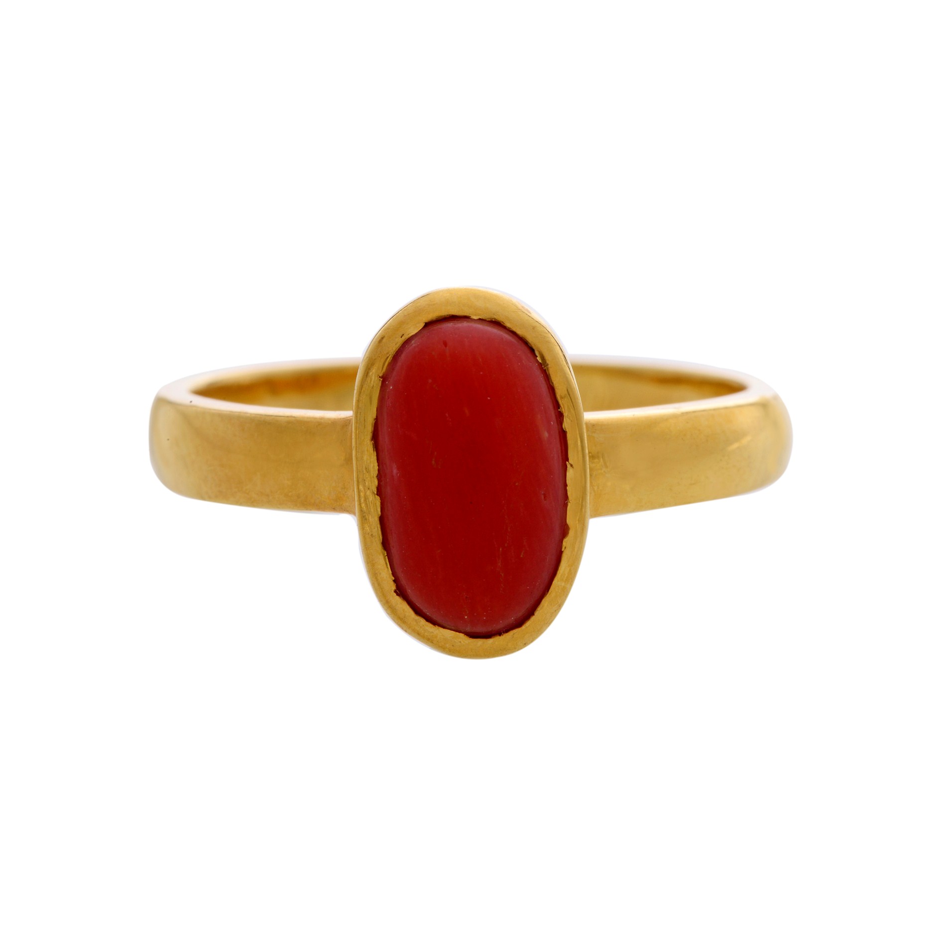 Red coral online stone ring finger