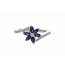 Blue Sapphire & Diamonds Floral Finger Ring